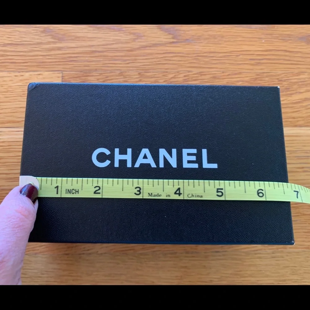 Authentic CHANEL Black White Gift Empty Sunglass Box 7”×4”×3”